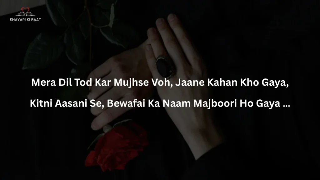 sad shayari: Mera Dil Tod Kar Mujhse Voh, Jaane Kahan Kho Gaya,

